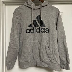 Adidas women Gray Hoodie with Black Logo